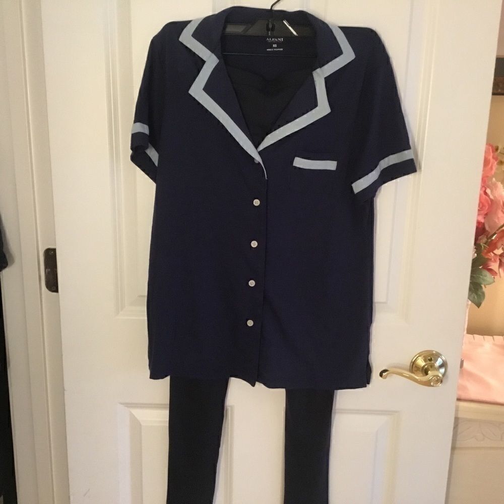NWOT. Pajama Set. Size XS. Navy